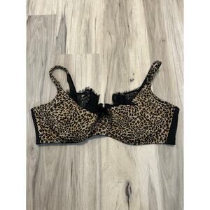 Cacique Women's Plus Under Wire Lace Bra 44DD Cheetah Print Polyester